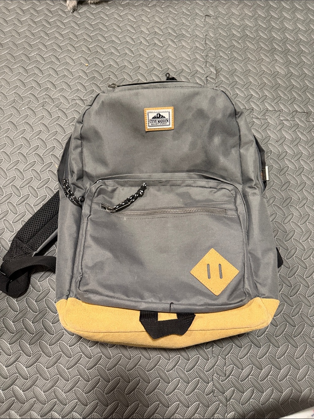Steve Madden Gray and Tan Canvas Daypack Backpack